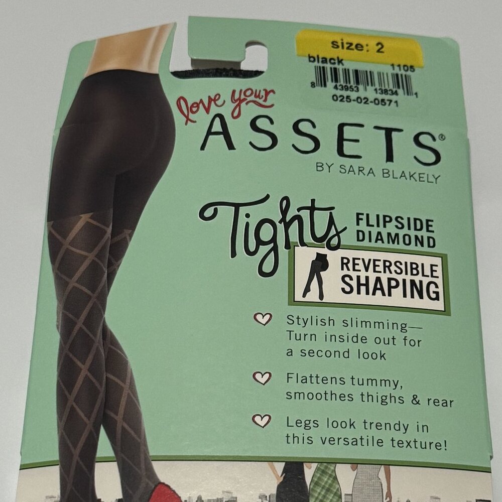 NWT Spanx Love Your Assets Flip Side Diamond Reversible Shaping Tight SZ 2 Black